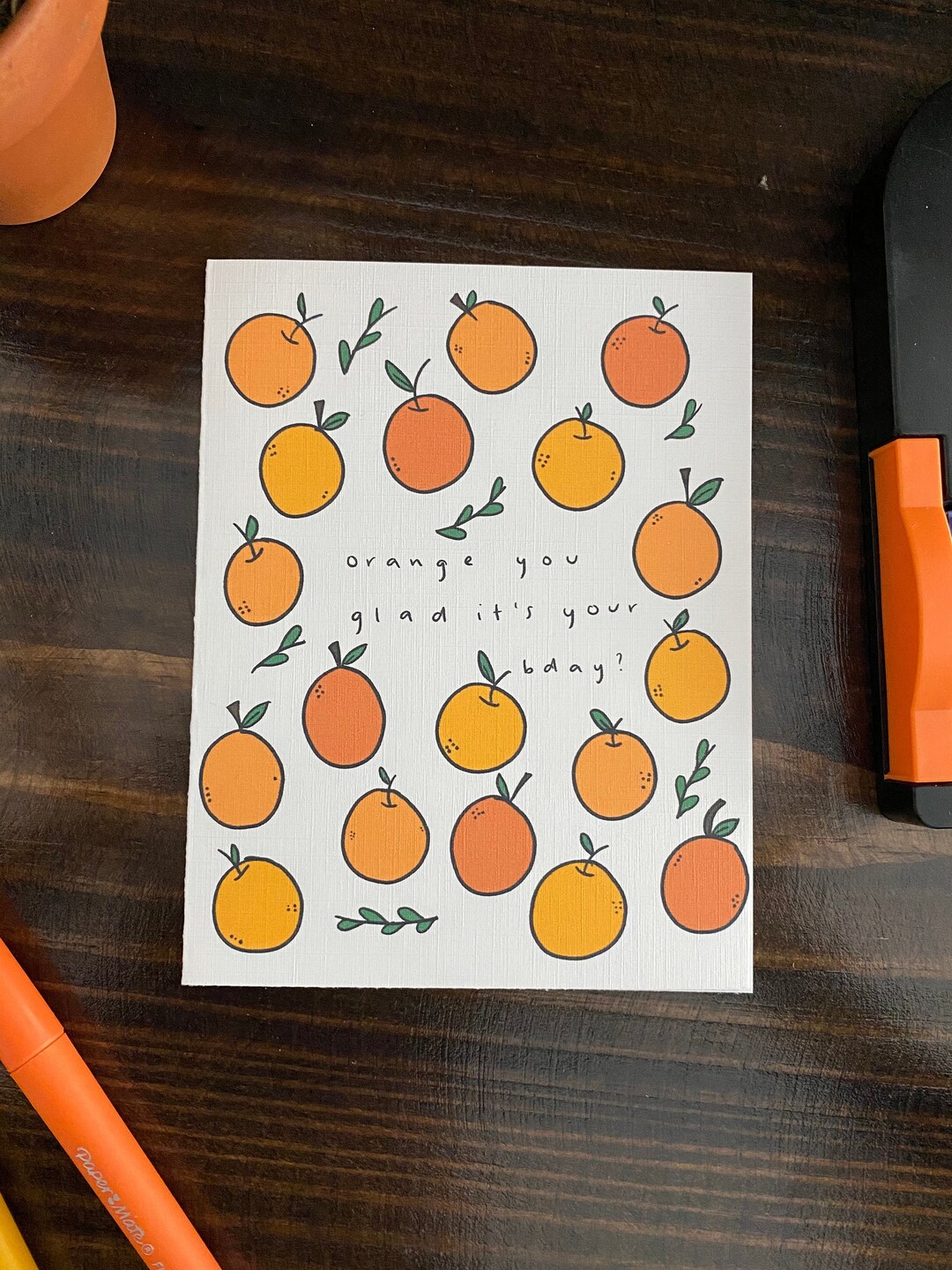 Orange You Glad It's Your Birthday Birthday Fruit Pun - Etsy