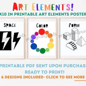 Art Elements Minimalist Posters Printable Digital Instant Download