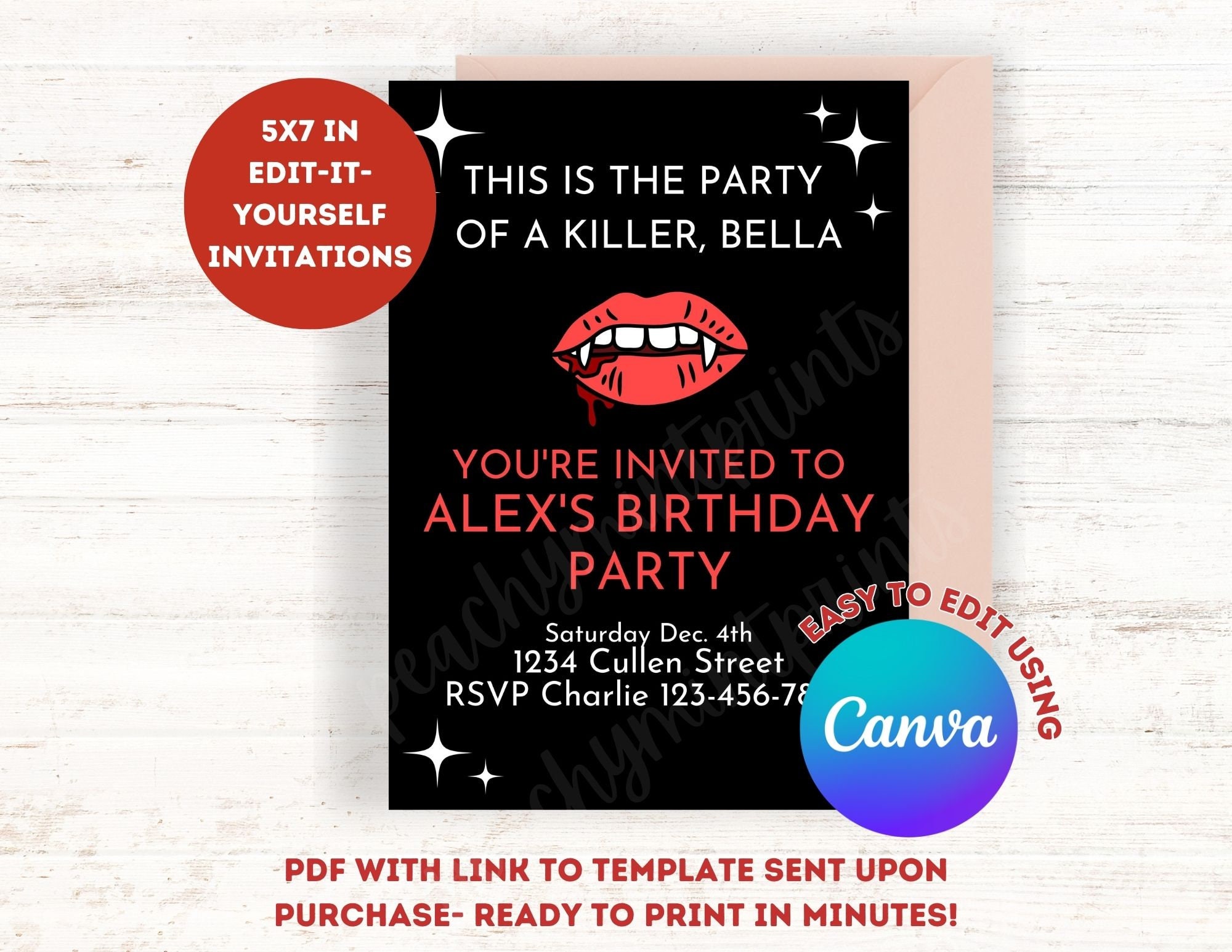Vampire Birthday Invitations Free Printable