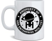 PROPERTY of USS-ENTERPRISE - Star Trek-inspired coffee mug Free Shipping