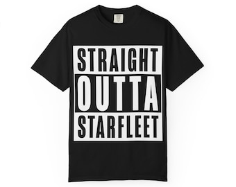 Straight Outta Starfleet - Czarna koszulka unisex - Star Trek