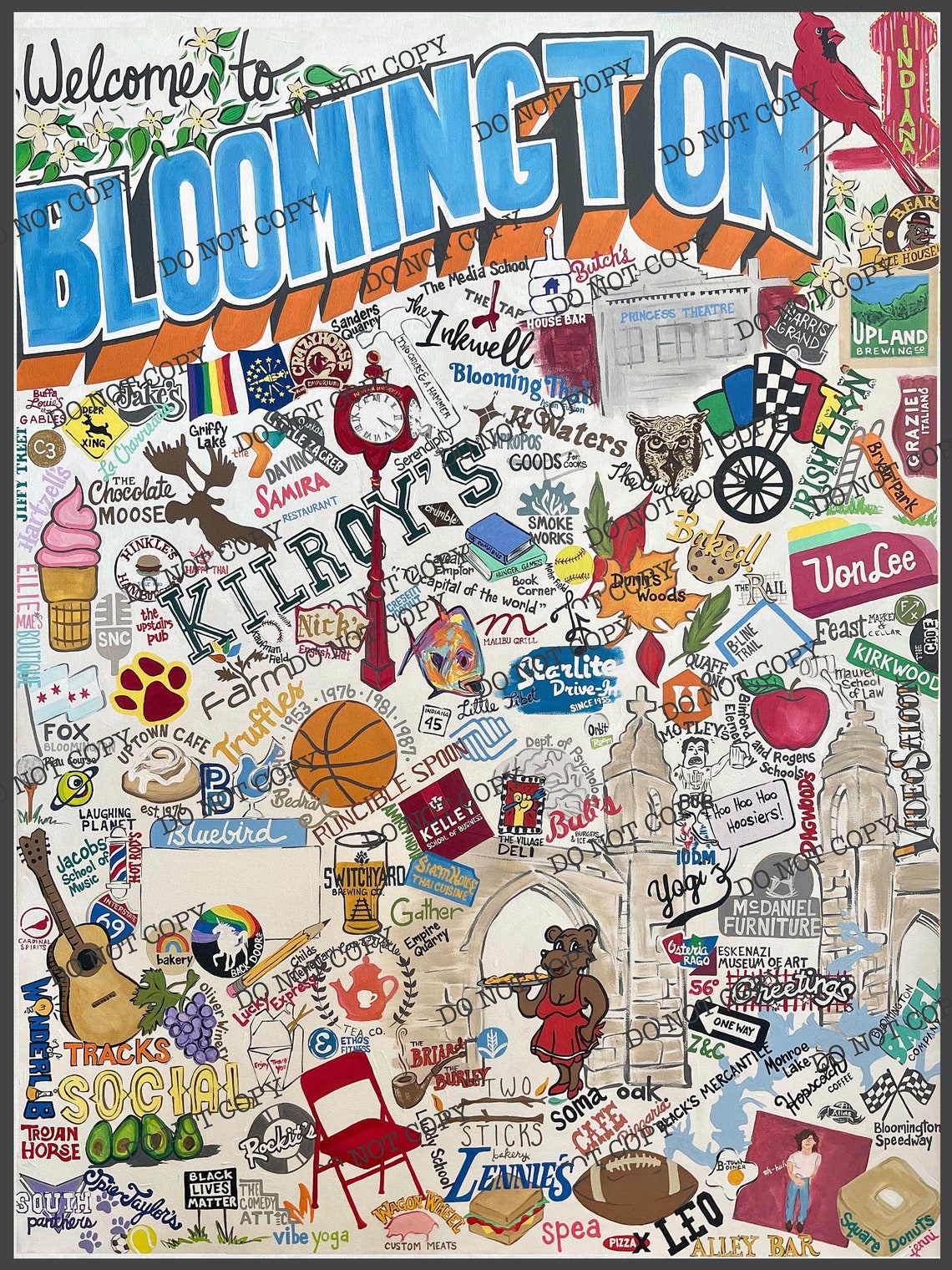 18x24 Bloomington Indiana Giclée Print Poster Etsy