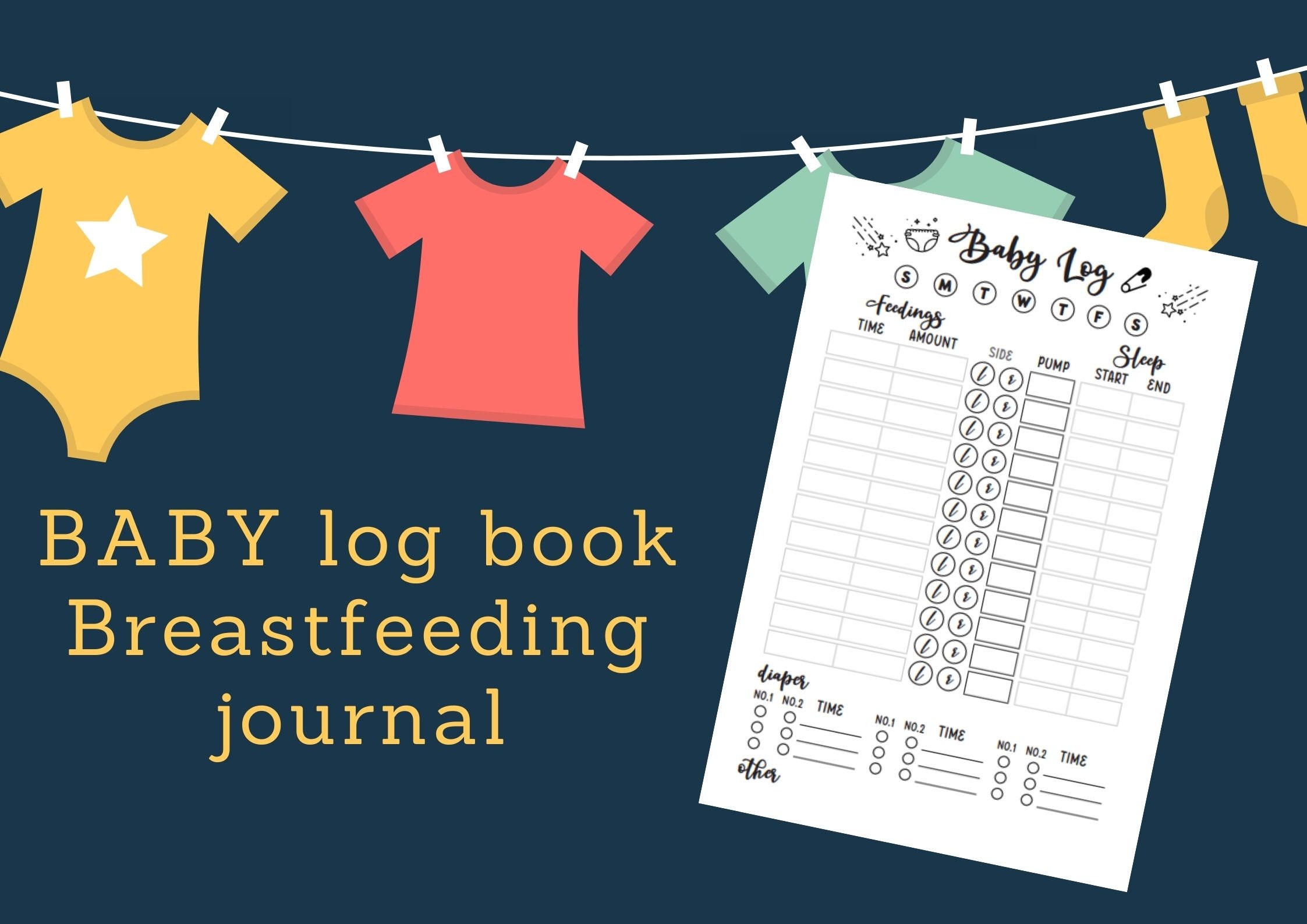 Baby Log Book Breastfeeding Log book baby sheets Printable Etsy