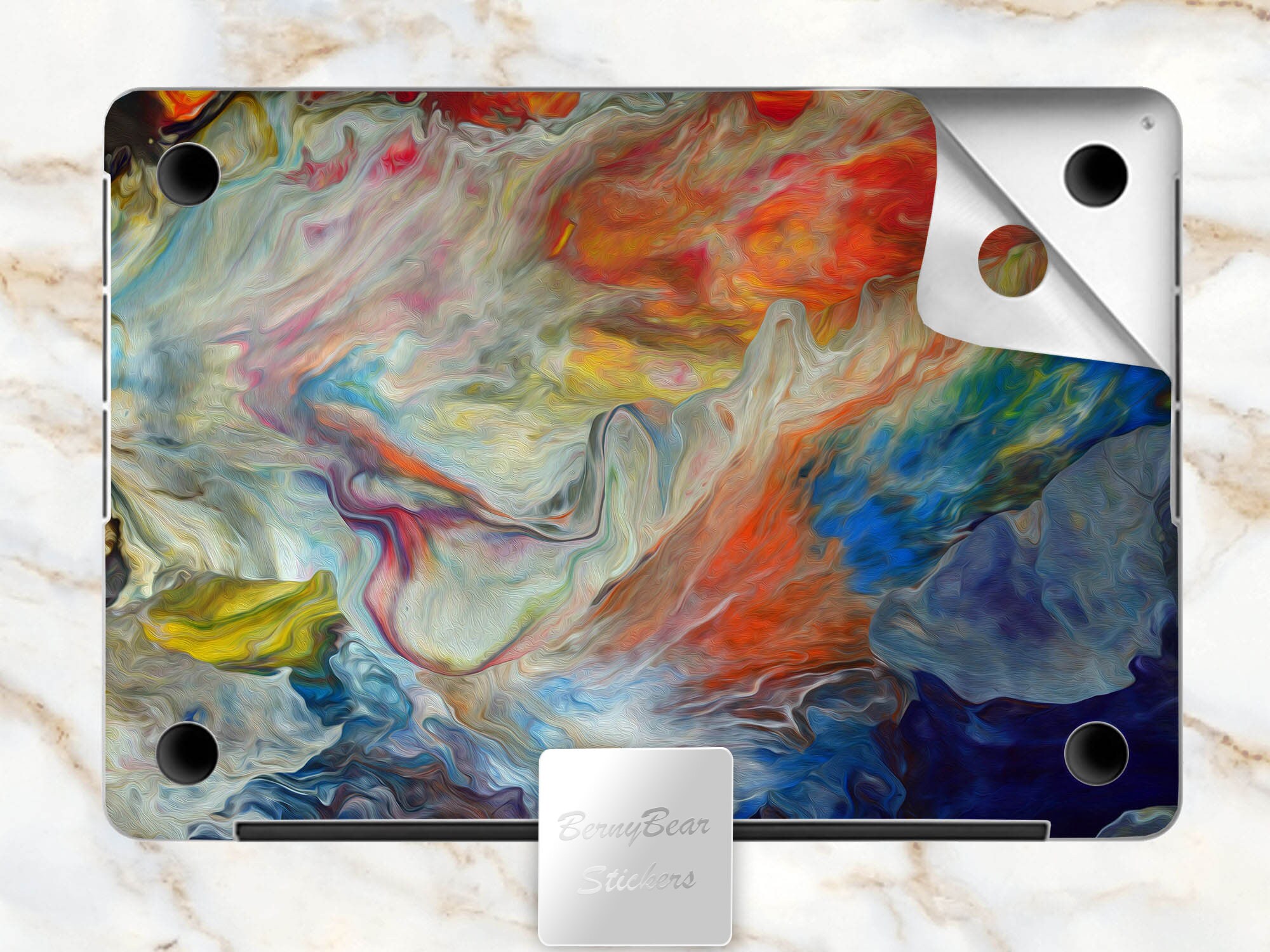 Multicolored Oil Paint Stains Print Premium Vinyl Skin for Etsy