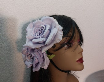 Rose Flower Hair Clip, Lavender Realistic Silk Rose Hair Flower, Pin up Hair Flower, Spring Rose Clip on Flower .....