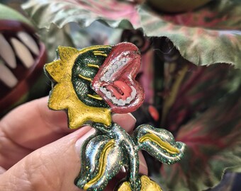Audrey 2  Brooch, Little Shop of Horrors, Carnivorous Plant, Man Eater, Exotic Plant....