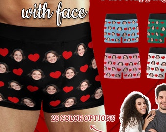 Custom Face Boxers for Boyfriend Husband Personalized Men Underwear with Face Custom Photo Boxer Briefs Valentine Anniversary Gifts for Him
