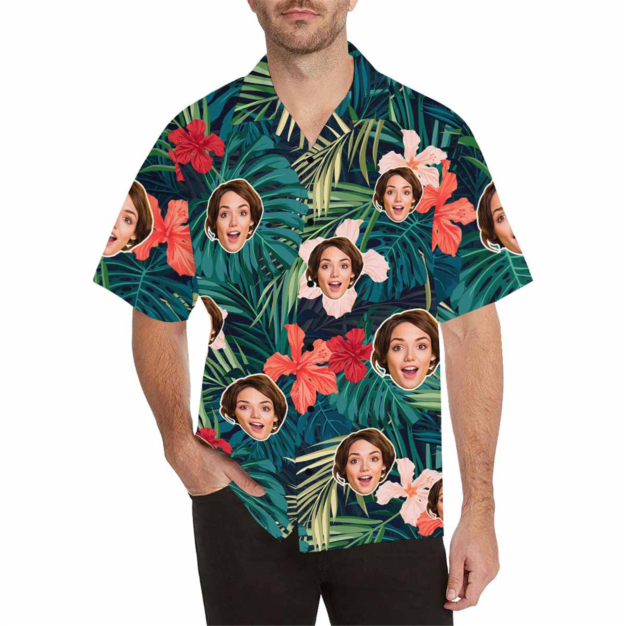 Personalized Faces Aloha Shirtcustom Hawaiian Shirtsummer Etsy