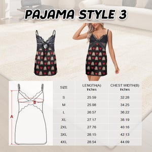 Custom Face Lace Pajama Dress, Personalized Women's Nightgown, Pajama Set with Photo, Gifts for Wife Mom Pajama Style 3