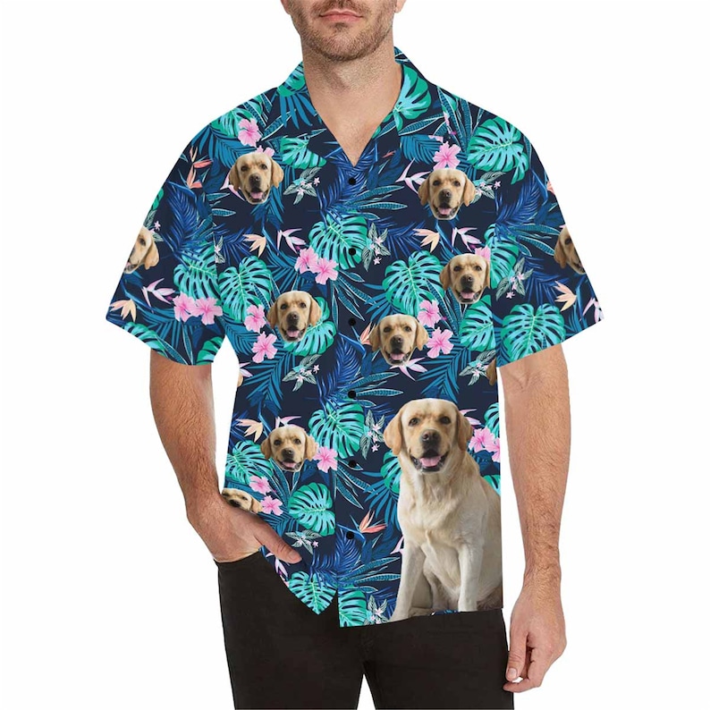Custom Dog/cat Face Hawaiian Shirt Personalize Photo - Etsy