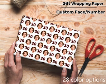 Custom Birthday Gift Wrap Personalized Face on Wrapping Paper Sheets Custom Wrapping Paper with Photo Birthday Gift Wrapping Paper Sheets