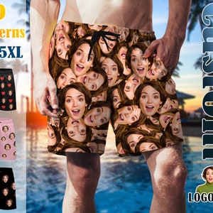 Custom Face Men Swimwear Personalized Men Bathing Suit Face on Beach Shorts Custom Face Swim Trunk Party Vacation Father&#39;s Day Gift for Dad