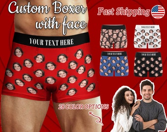 Custom Face Boxers for Boyfriend Husband Personalized Men Boxers with Face Men Underwear Face Boxer Briefs Anniversary Valentine Gift