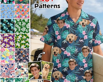 Custom Hawaiian Shirt for Men, Personalized Face Aloha Shirt, Anniversary/Birthday/Vacation Gifts