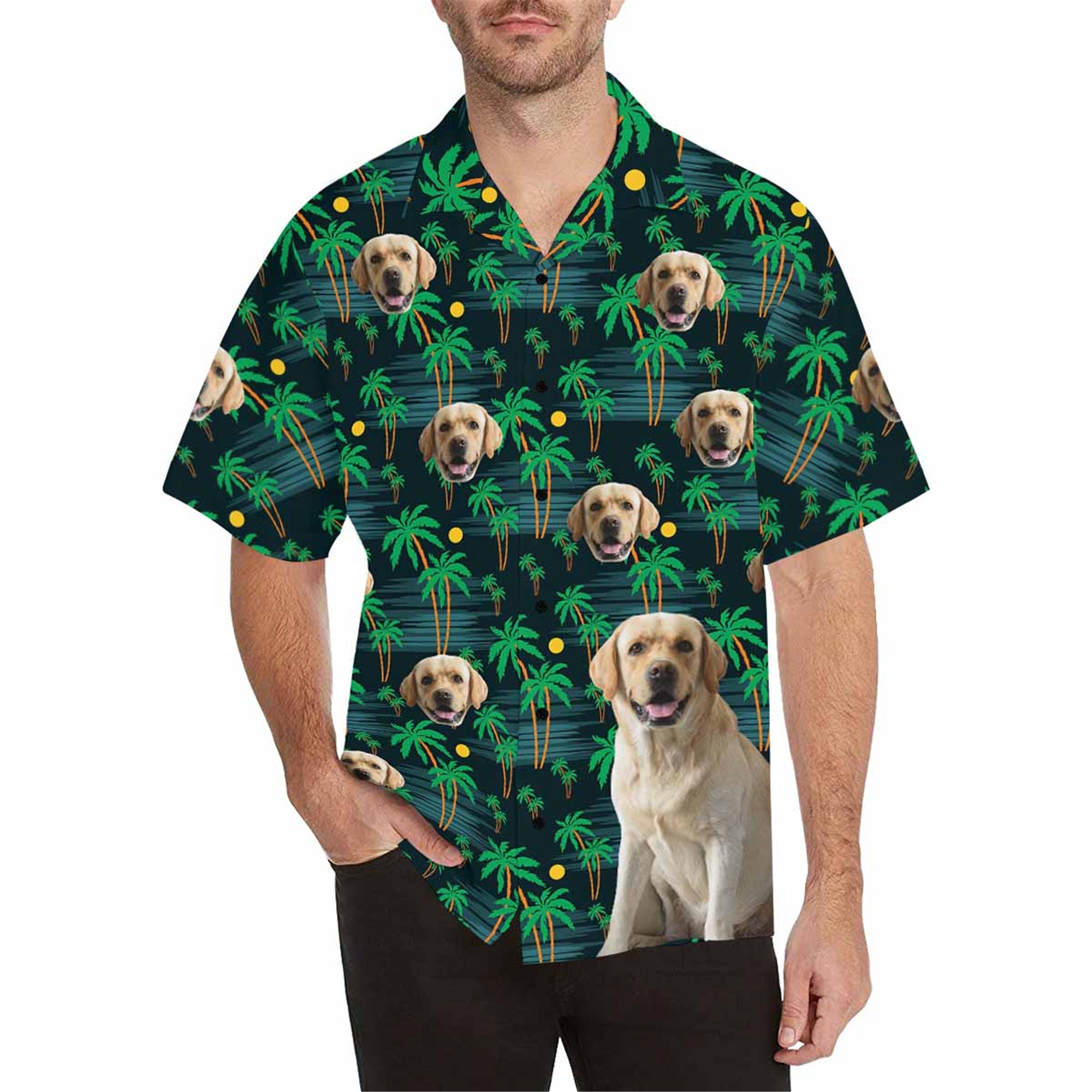 Custom Dog/cat Face Hawaiian Shirt Personalize Photo | Etsy