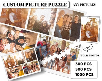 Personalized Jigsaw Puzzle from Photo Wooden Jigsaw Puzzle Custom Picture Collage Puzzle Wood Puzzle with Your Photo 300/500/1000 Pieces