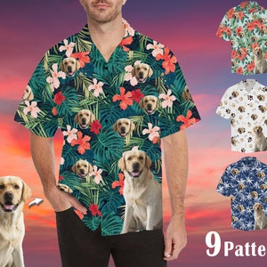 Custom Face Hawaiian Shirt Personalize Hawaii Shirt with Face Mens Hawaii Shirts Dog Cat Face Hawaiian Shirt Birthday Bachelor Party Gift