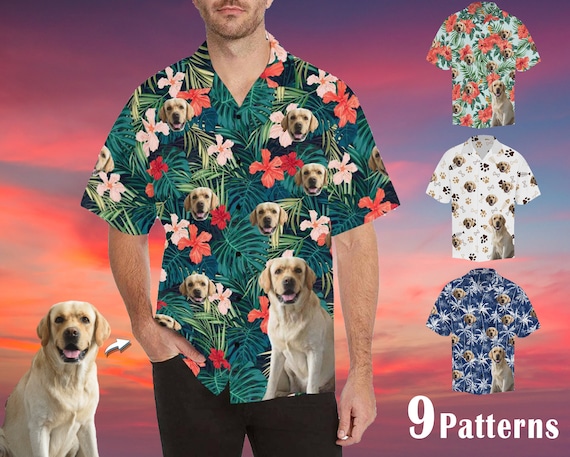 Custom Face Hawaiian Shirt Personalize Hawaii Shirt with Face Mens Hawaii Shirts Dog Cat Face Hawaiian Shirt Birthday Bachelor Party Gift