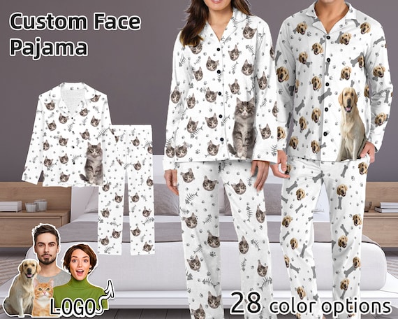Long Sleeve Pajamas in Cat