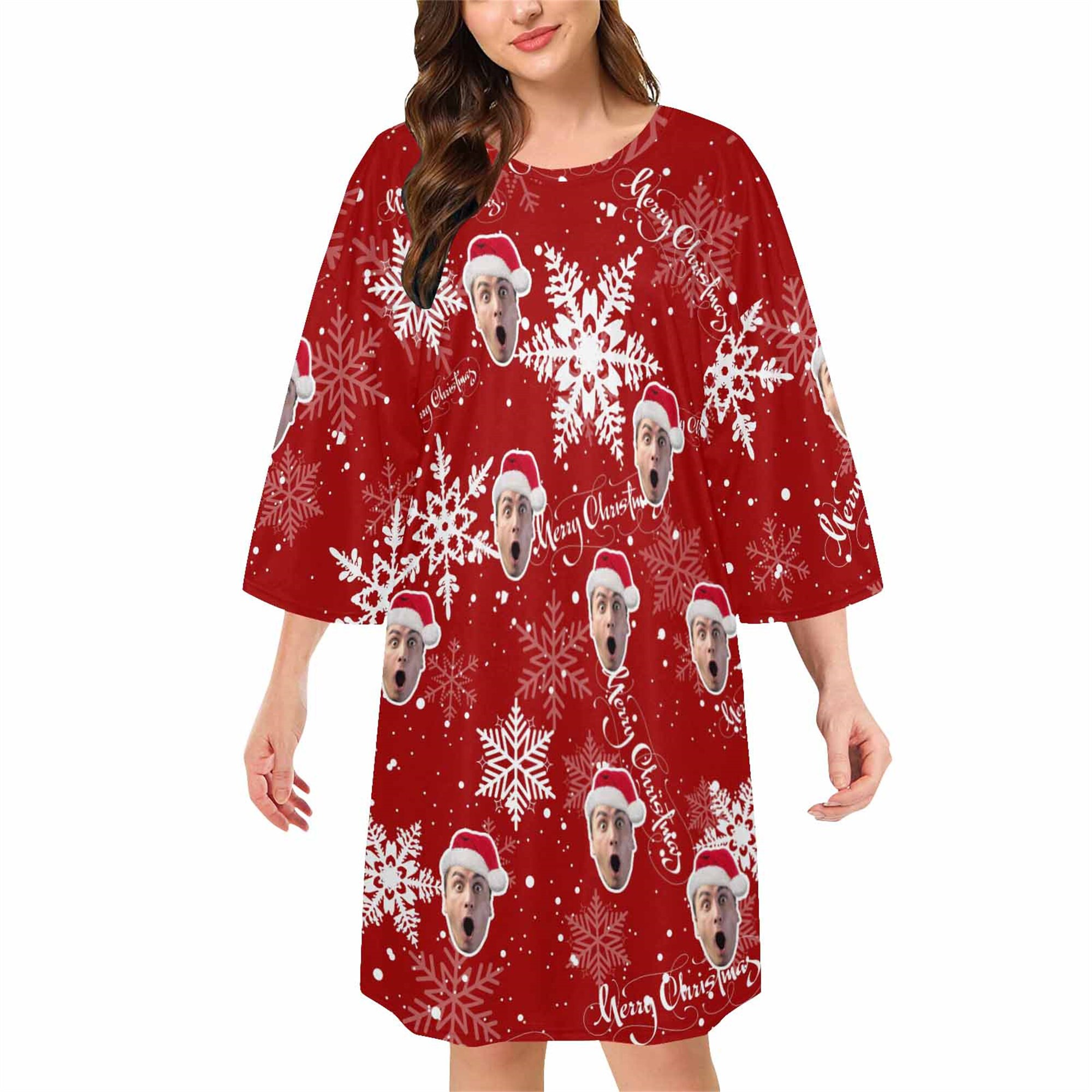 Custom Women Pajama Tee Personalized Photo Pajama Shirt Dress Etsy