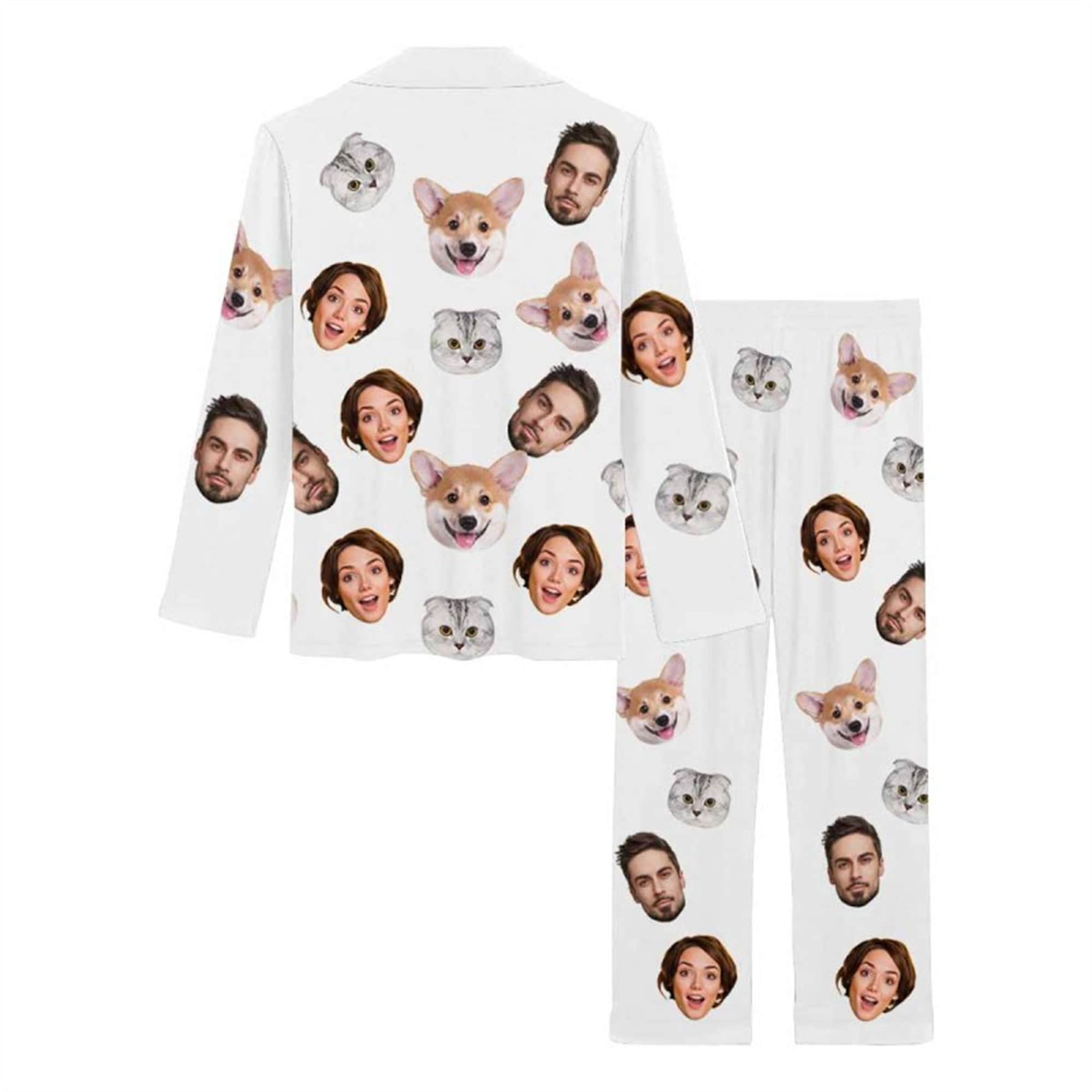 Custom Photo Long Sleeve Pajamas Custom Face Pajamas