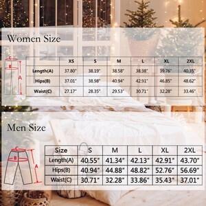 Pu&ograve; includere: Un grafico con le misure di taglia per pantaloni da donna e da uomo. Il grafico mostra le misure di lunghezza, fianchi e vita per ogni taglia. Le taglie sono XS, S, M, L, XL e 2XL.