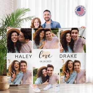 Personalized Photo Blanket Memorial Blanket Valentine Gift  for Him Photo Collage Blanket Custom Blanket Annivery Valentine Gift Photo Gift