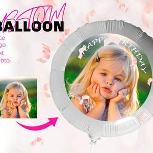 Custom Photo Balloons Personalized Foil Balloons with Photo Text Birthday Balloon Face on Balloons Party Balloons