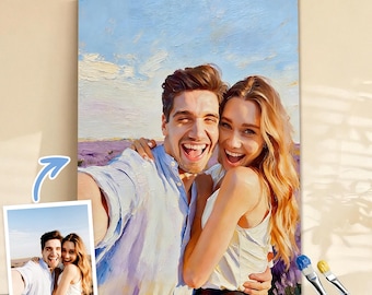 Custom Paint By Number Kit, Personalized Canvas Wall Art from Photo, DIY Paint By Number, Wedding Valentines/Christmas Gift