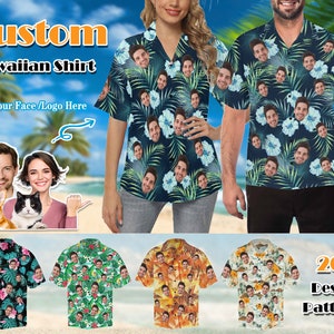 Custom Hawaiian Shirts with Face Personalized Face Hawaiian Shirts Men Hawaii Shirts Picture Hawaii Shirts Bachelor Party Gift for Him Her
