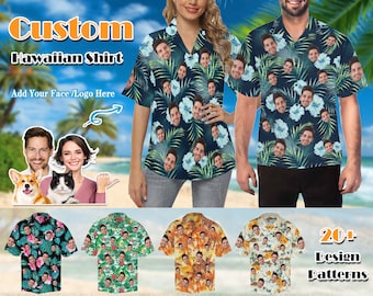 Custom Hawaiian Shirts with Face Personalized Face Hawaiian Shirts Men Hawaii Shirts Picture Hawaii Shirts Bachelor Party Gift for Him Her
