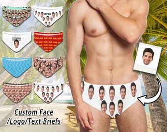 Custom Face Swimwear Personalized Mens Swim Briefs Face Mens Speedo with Face Men Swim Bikini Men Bathing Suit Bachelor Party Gift for Him