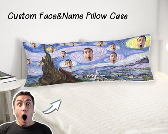 Custom Pillowcases Customized Personalized Gifts Housewarming Cover Gift Personalized Custom Face Sleeping Body Pillow Case 21"x60"