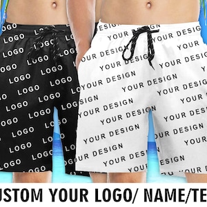 Custom Your Design Swim Trunk Men Beach Shorts Personalized Your Deaign Swimsuit Bathing Suit Custom Swimsuits with Photo Logo Your Design