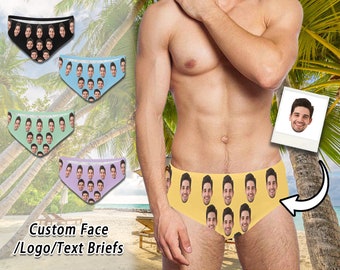 Custom Face Swim Briefs Personalized Mens Speedo Mens Swimwear with Face Men Swim Bikini Men Bathing Suit Bachelor Party Gift for Him