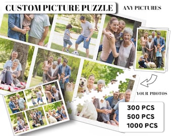 Personalized Photo Puzzle Custom 300/500/1000 Pieces Wooden Puzzle Personalized Picture Collage Wooden Puzzle Christmas Gift for Him Her