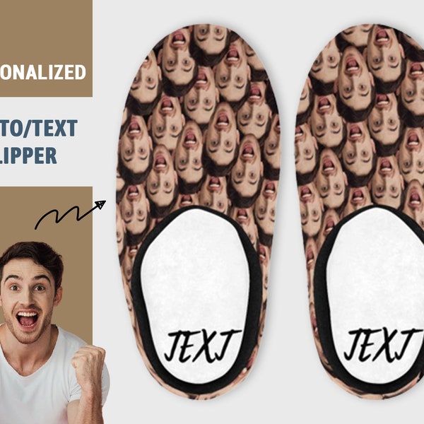 Custom Photo Cotton Slippers Indoor Slippers Personalized Soft Slippers For Women Men Sleepover Shoe Birthday Wedding Party Gift for Her Him