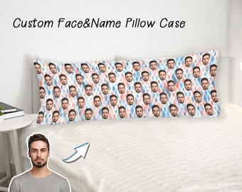 Custom Pillowcases Customized Personalized Gifts Housewarming Cover Gift Personalized Custom Face Sleeping Body Pillow Case 21"x60"