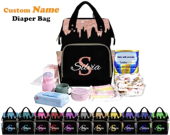 Custom Name Large Diaper Bag Personalized Mommy Bag Knapsack for New Mom Gift Large Capacity Diaper Bag Backpack