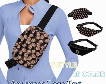 Personalised Fanny Pack Custom Photo Fanny Pack Logo Face on Fanny Pack Custom Waist Bag with Face Custom Belt Bag Birthday Gift for Him Her