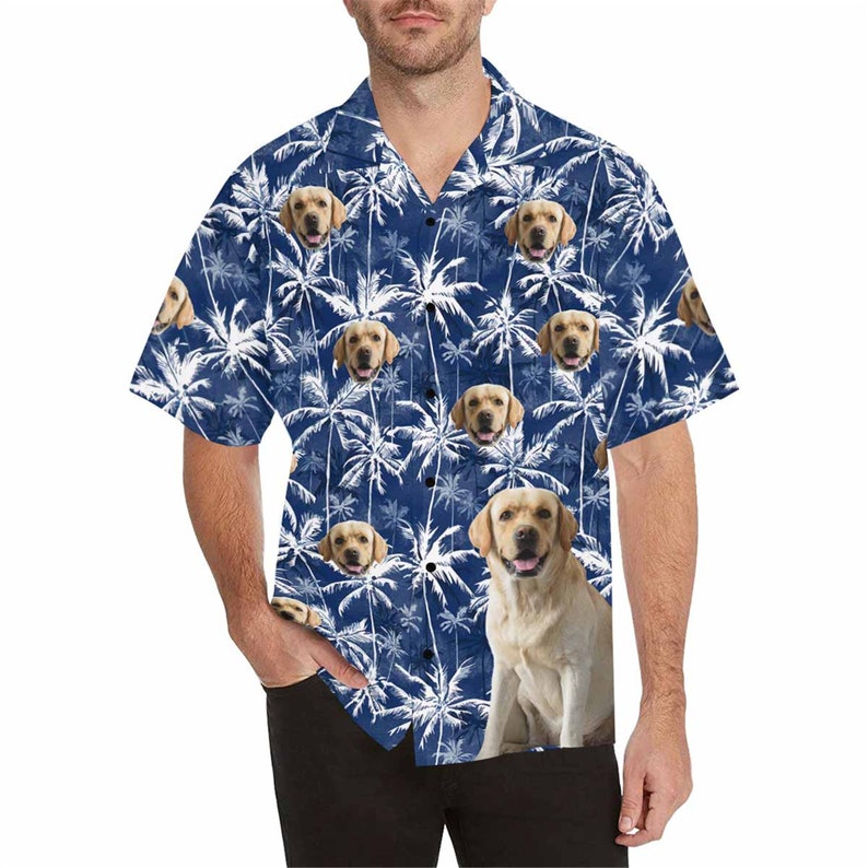 Custom Dog/cat Face Hawaiian Shirt Personalize Photo - Etsy