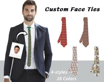 Custom Face Necktie Personalized Photo Ties Custom Necktie with Logo Wedding Anniversary Party Gift for Husband Dad Boyfriend
