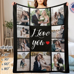Personalized Photo Blanket Memorial Blanket Valentine Gift for Him Photo Collage Blanket Custom Blanket with Picture Annivery Photo Gift