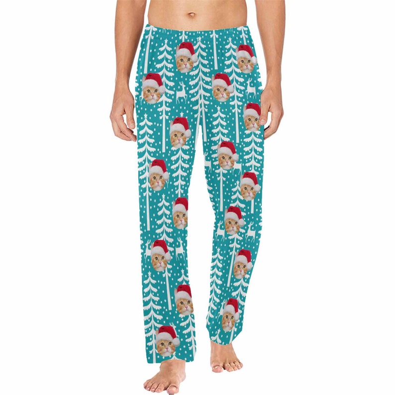 Custom Photo Xmas Pajama Pants for Women Men Funny Cat Dog Etsy