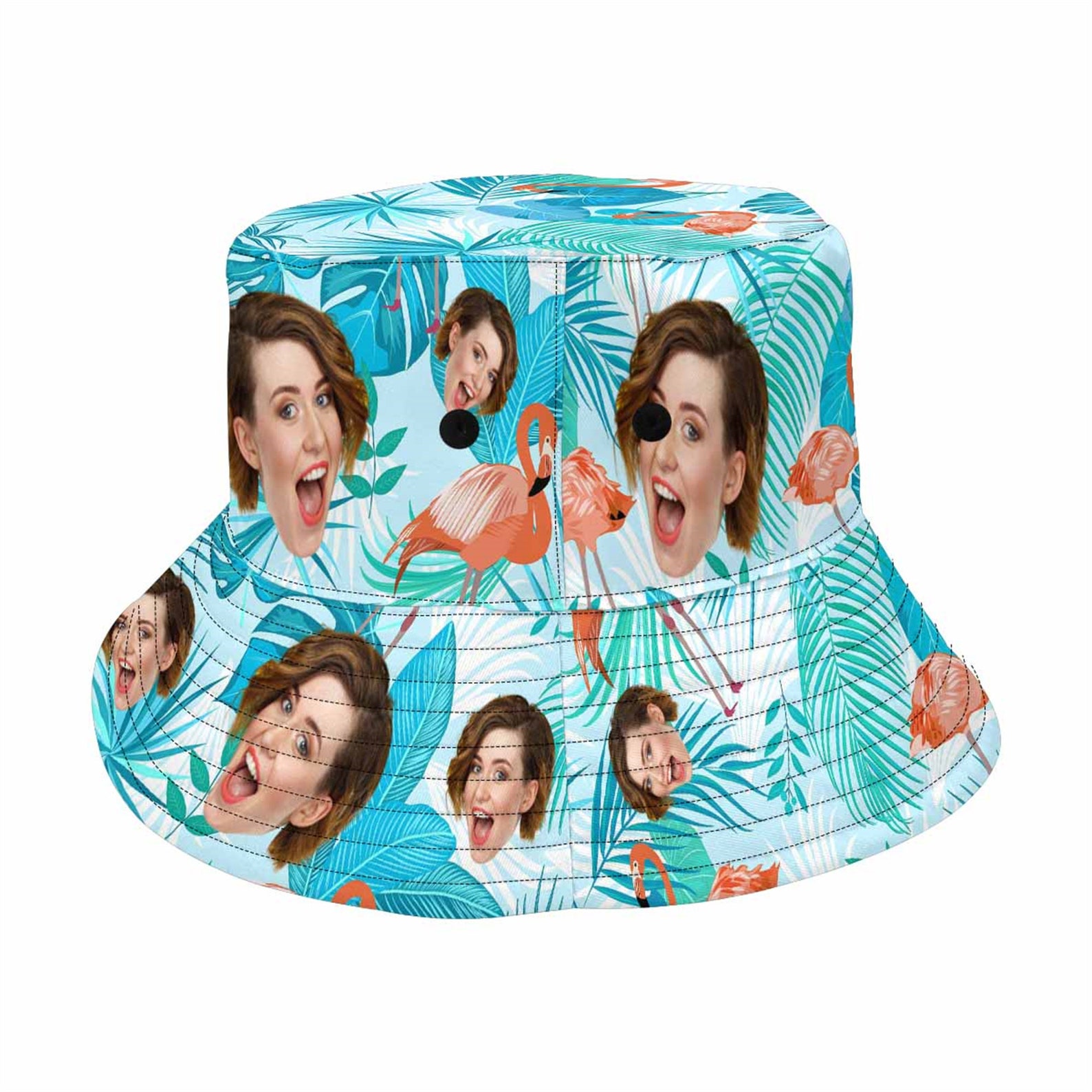 Custom Face Unisex Bucket HatPersonalized Cotton Wide Brim Etsy