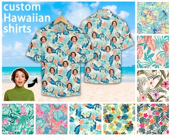 Custom Hawaiian Shirt With Face Personalized Men Women Hawaii Shirt Custom Photo Aloha Summer Shirt Father's Day Birthday Gift for Dad Him