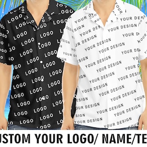 Custom Your Design Hawaii Shirt for Men Personalized Your Logo Pattern Men Shirt All Over Print Men Shirt  with Photo Logo Your Design