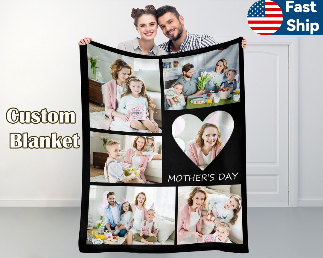 Customized Photo Blanket for Mom Personalized Picture Blanket Collage