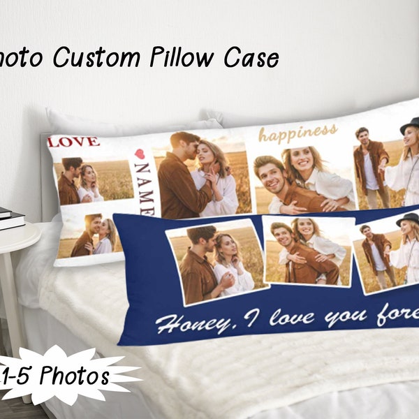 Custom Photo Pillowcases Personalized Fun Picture on Body Pillow Case Photo Collage Pillow Cover Double Side Pillowcase Home Decor Gift