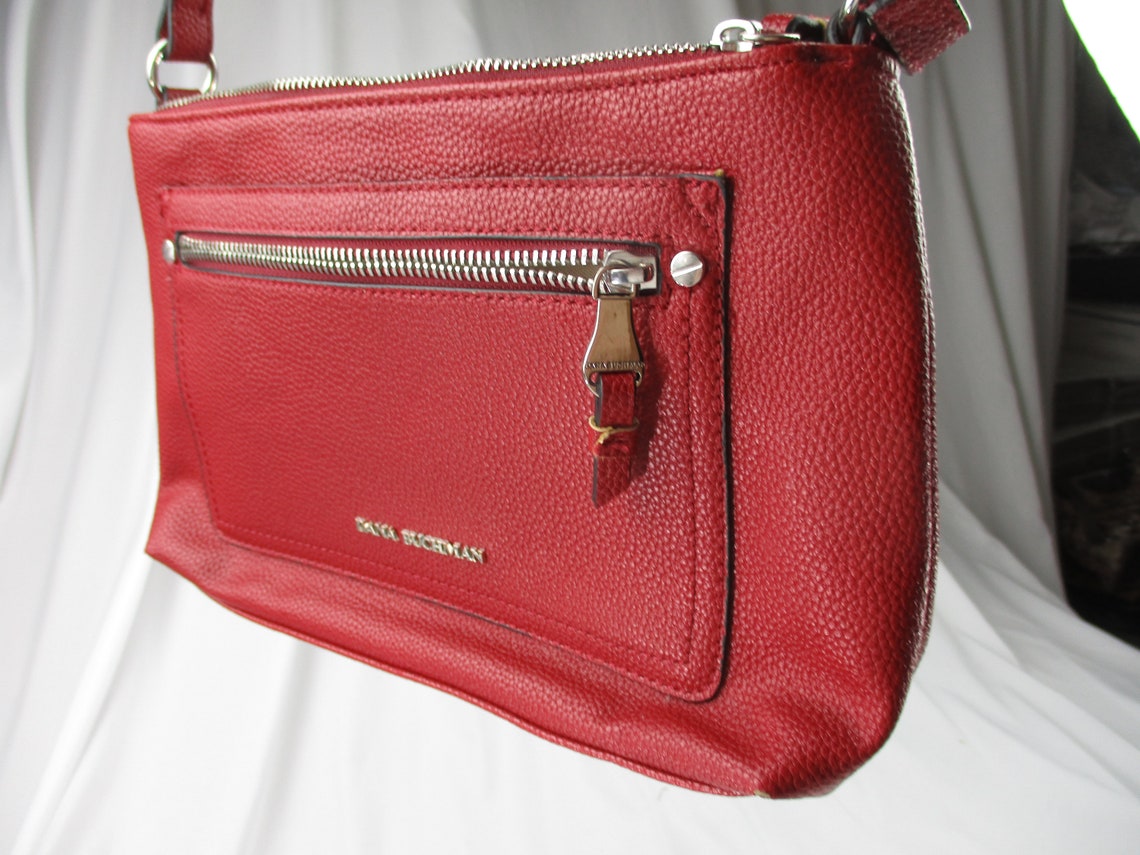 Dana Buchman Faux Leather Red Crossbody Handbag Bag Etsy